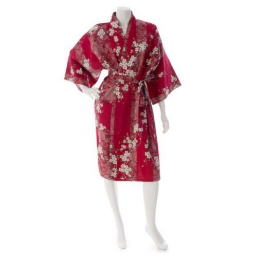 JPa Japonské dámské krátké kimono Yukata se vzorem květů Sakury