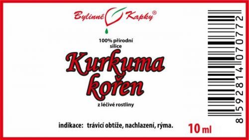 Kurkuma kořen - 100 % přírodní silice - esenciální (éterický) olej 10 ml