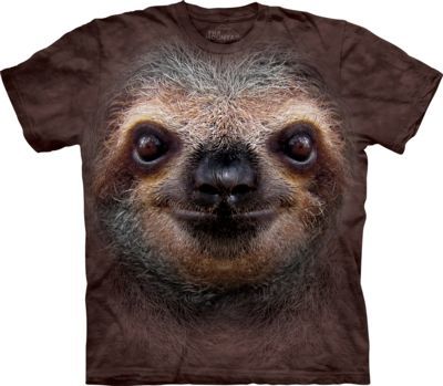 Tričko unisex The Mountain Sloth Face - hnědé, 4XL