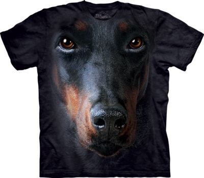 Tričko unisex The Mountain Doberman Face - černé, 5XL