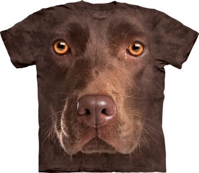 Tričko unisex The Mountain Chocolate Lab Face - hnědé, 5XL