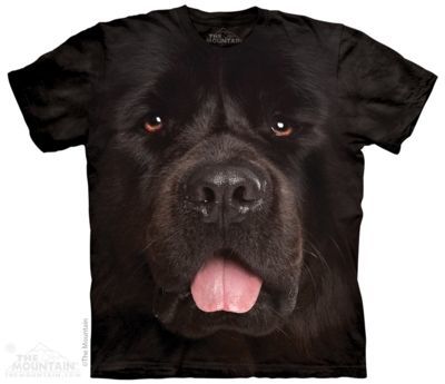 Tričko unisex The Mountain Big Face Newfie - černé, 4XL