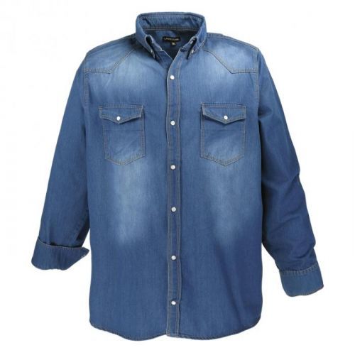 Košile s dlouhým rukávem Lavecchia Jeans - modrá, 6XL