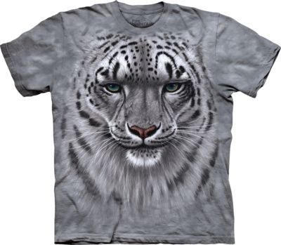 Tričko unisex The Mountain Snow Leopard Portrait - šedé, 5XL