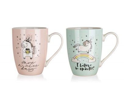 Hrnek keramický UNICORN 340 ml, mix barev