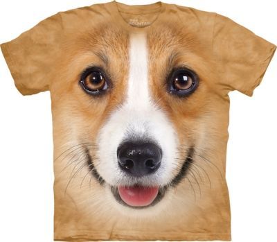 Tričko unisex The Mountain Corgi Face - béžové, 5XL