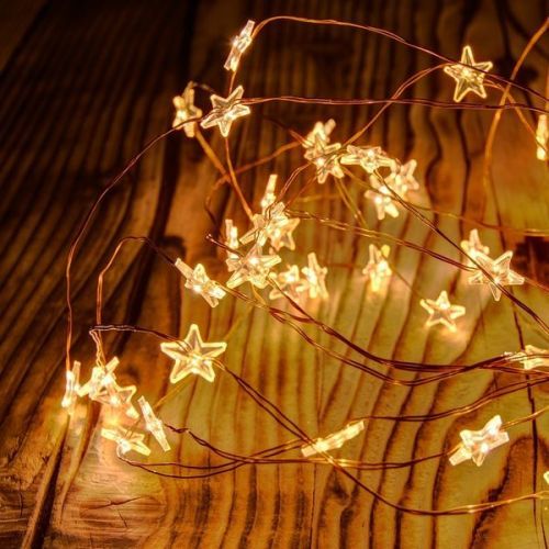 Decoled Decoled Led Světelný Řetěz Na Baterie - Hvězdičky, Teple Bílá, 40 Diod, 3,4 M