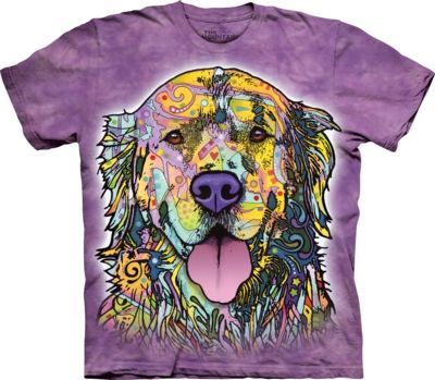 Tričko unisex The Mountain Russo Golden Retriever - fialové, 5XL