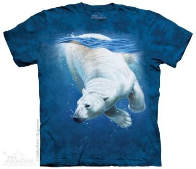 Tričko unisex The Mountain Polar Bear Dive - modré, 3XL