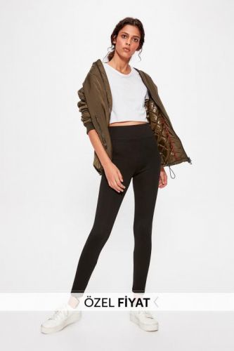 Trendyol Black High Waist KnitTle