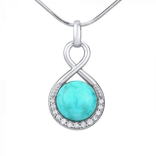 SILVEGO stříbrný přívěsek s přírodním Tyrkysem - JST14709TU