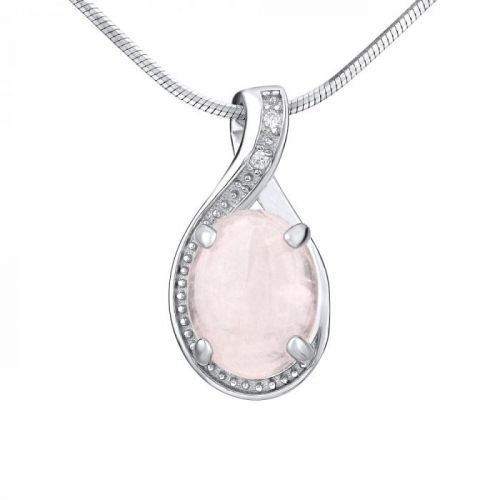 SILVEGO stříbrný přívěsek s přírodním Růženínem - JST14810RU