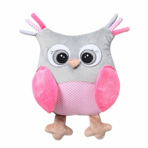 BabyOno BabyOno Plyšová hračka s chrastítkem Owl Sofia - růžová