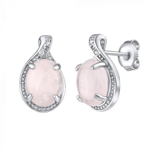 SILVEGO stříbrné náušnice s přírodním Růženínem - JST14811RU