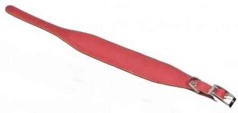 Kožený obojek pro chrta červený 6×53cm