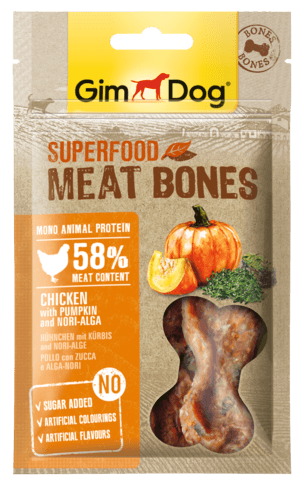 GimDog Superfood Meat Bones Kuře, dýně a mořská řasa 70g