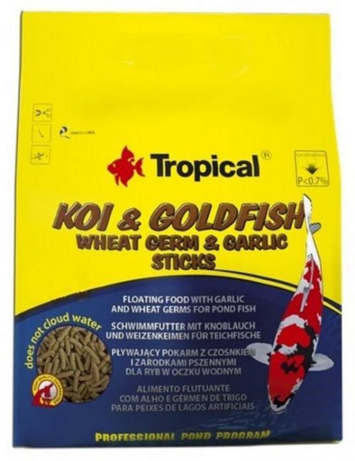 Tropical Koi & Goldfish Wheat Germ & Garlic Sticks 1000ml