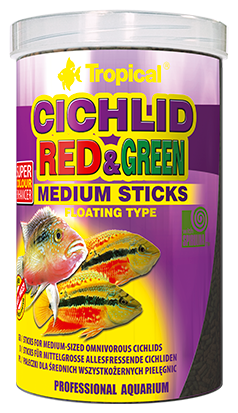 Tropical Cichlid Red & Green Medium Sticks 250ml