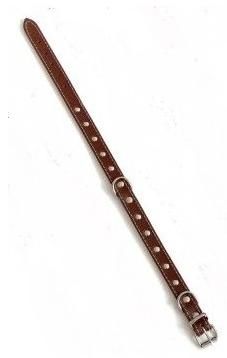 Kožený obojek zdobený tmavě hnědý 1,4×35cm