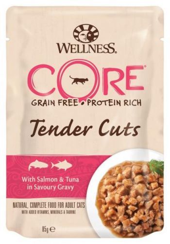 Kapsička Wellness Cat Tender Cuts losos & tuňák v omáčce 85g