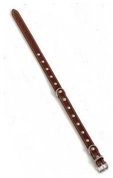 Kožený obojek zdobený hnědý 1,6×40cm