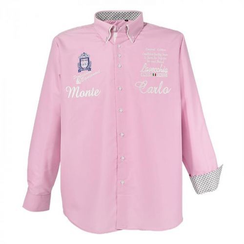 Košile s dlouhým rukávem Lavecchia Monte Carlo - růžová, 7XL