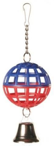 Ptačí koule na řetízku se zvonečkem 7cm