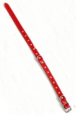 Kožený obojek zdobený červený 1,2×30cm