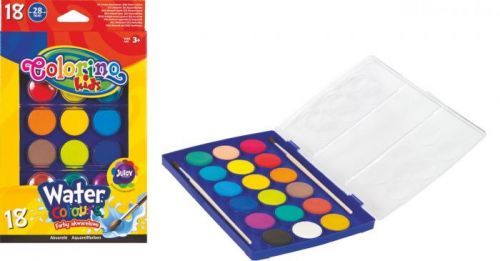 Colorino Vodovky 18 barev + 2 štětce, Colorino Kids