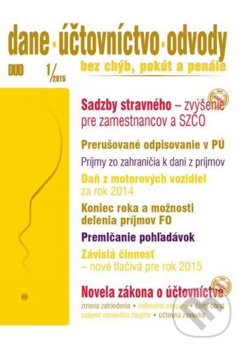 Dane, účtovníctvo, odvody 1/2015 -