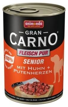 GranCarno Senior kuře a krůtí srdce 400g