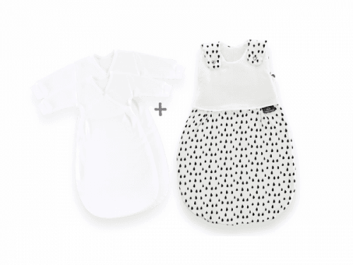 Träumeland Spací pytel Liebmich 3dílný set Tropfen schwarz 50/56