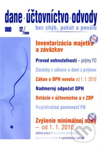 Dane, účtovníctvo, odvody 12/2009 -