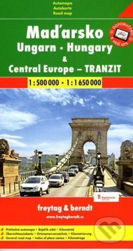 Maďarsko, Central Europe - tranzit 1:500 000 1:1 650 000 -