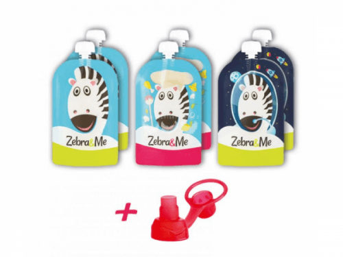 Zebra&Me Kapsička na opakované použití 6ks + náustek zdarma kuchař-zebra