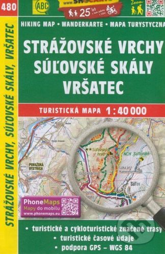 Strážovské vrchy, Súľovské skaly, Vršatec 1:40000 -