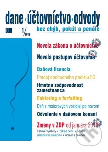 Dane, účtovníctvo, odvody 1/2016 -