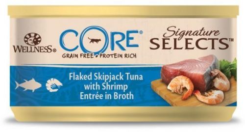 Konz. Wellness CORE Signature Selects Tuňák s krevetami ve šťávě 79g
