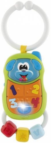 CHICCO Kousátko elektronické na C-kroužku Telefón pejsek 3m+