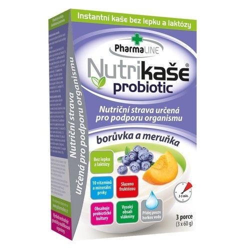 Nutrikaše probiotic meruňka a borůvka 180g (3x60g)