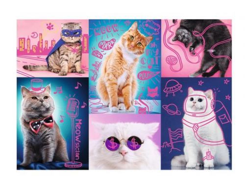 Trefl Puzzle 1000 Dílků Neon Color Line - Cats