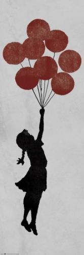 GRUPO ERIK Plakát, Obraz - Banksy - Girl Floating, (53 x 158 cm)