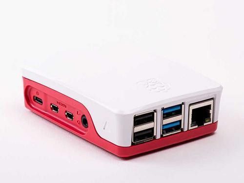 RASPBERRY case Original bílá/růžová pro Raspberry Pi 4 B, RB-CaseP4+06W