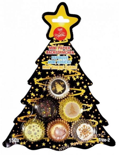 Cukrářské košíčky mini Zlaté Vánoce 150ks