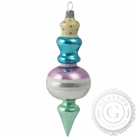 Vánoční ozdoba volně foukaný barevný tvar