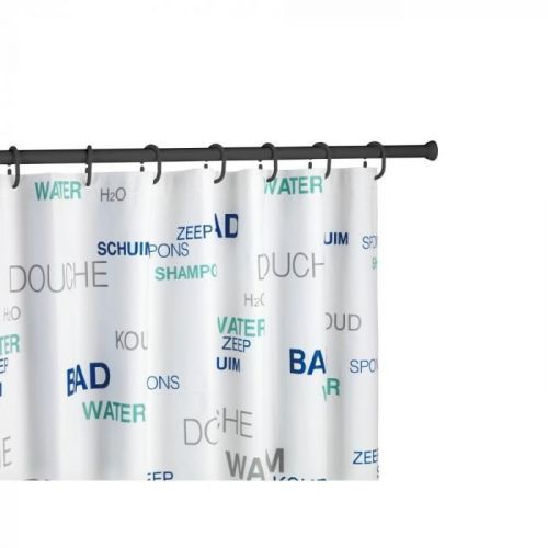 Černá teleskopická tyč na sprchový závěs Wenko Shower Curtain Rod