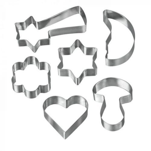 Sada 6 vykrajovátek z nerezové oceli Metaltex Cookie Cutters