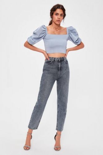 Trendyol Anthracite High Waist Mom Jeans
