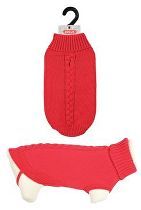 Svetr s rolákem pro psy ALLURE červená 30cm Zolux
