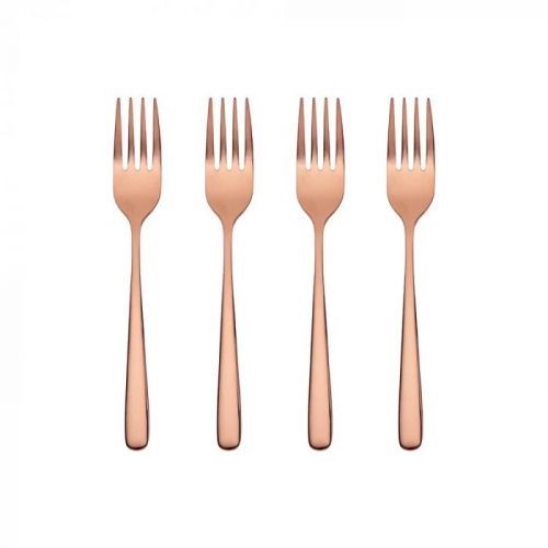 QUEENS Dezertní vidličky set 4 ks - růžová zlatá